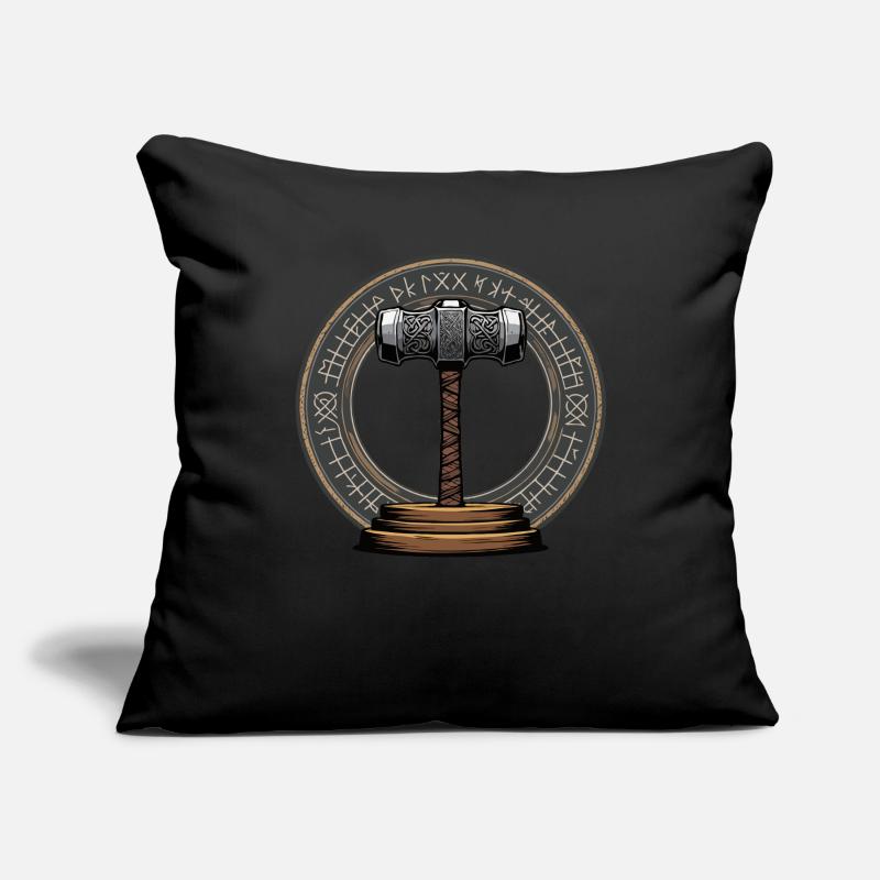 Viking Hammer Warrior Valhalla Runic Circle Thor Sofa pillowcase 17,3'' x 17,3'' (45 x 45 cm)