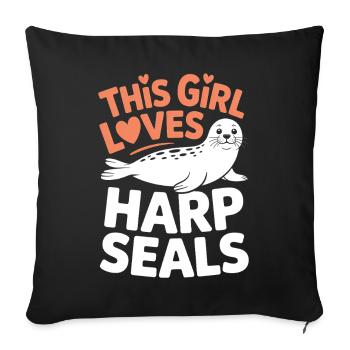 Seal Saying Seal Funny Harp Seal Gift - Sofa pillowcase 17,3'' x 17,3'' (45 x 45 cm) - black - Front