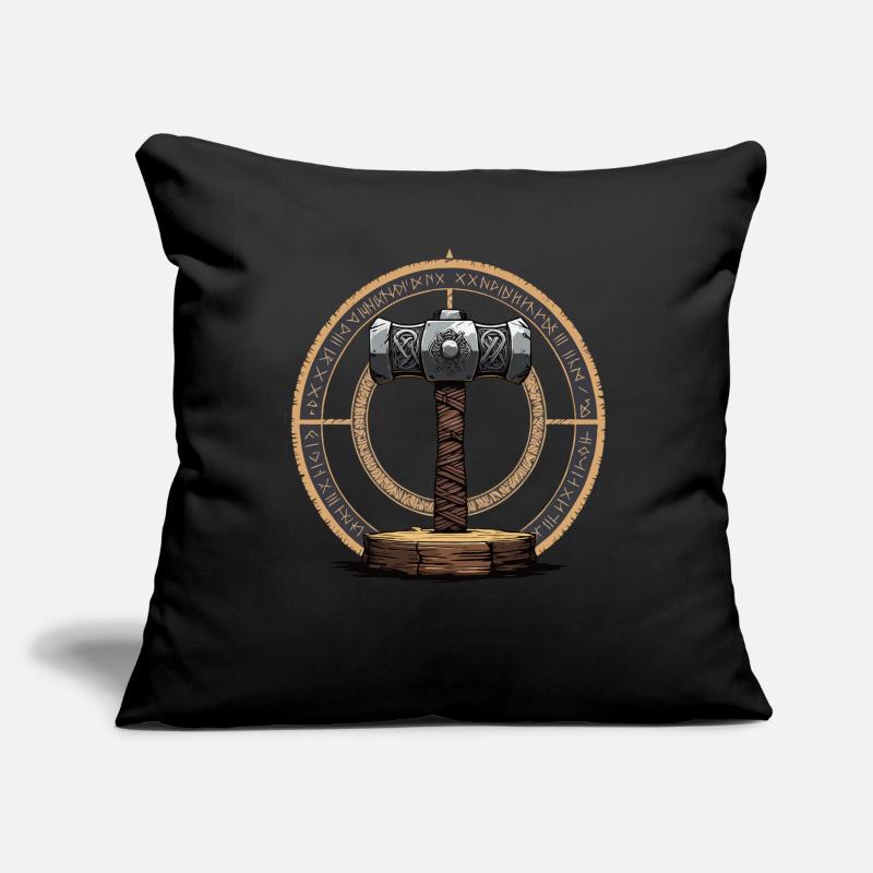 Viking Hammer Warrior Valhalla Runic Circle Thor Sofa pillowcase 17,3'' x 17,3'' (45 x 45 cm)