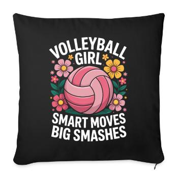 volley-ball dire drôle de cadeau de volley-ball - Housse de coussin décorative 45 x 45 cm - noir - Devant