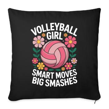 volley-ball dire drôle de cadeau de volley-ball - Housse de coussin décorative 45 x 45 cm - noir - Devant