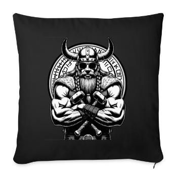 Norse Mythology Viking Warrior Valhalla - Sofa pillowcase 17,3'' x 17,3'' (45 x 45 cm) - black - Front