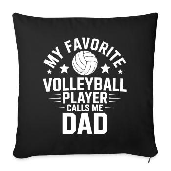 volley-ball dire drôle de cadeau de volley-ball - Housse de coussin décorative 45 x 45 cm - noir - Devant