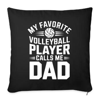 volley-ball dire drôle de cadeau de volley-ball - Housse de coussin décorative 45 x 45 cm - noir - Devant