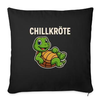 Chill Toad Turtle - Funny Turtle - Sofa pillowcase 17,3'' x 17,3'' (45 x 45 cm) - black - Front