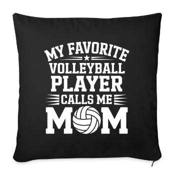 volley-ball dire drôle de cadeau de volley-ball - Housse de coussin décorative 45 x 45 cm - noir - Devant