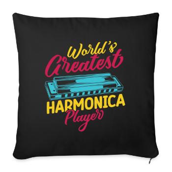 Drôle d’harmoniciste Créateur du monde ́s Créateur - Housse de coussin décorative 45 x 45 cm - noir - Devant