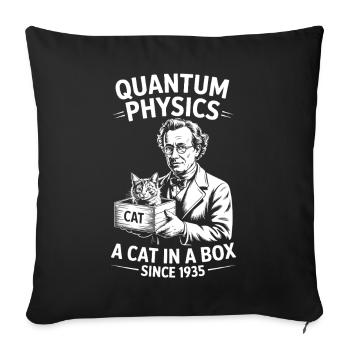Quantum Physics a cat in a box since 1935 - Sofakissenbezug 45 x 45 cm - Schwarz - Vorne