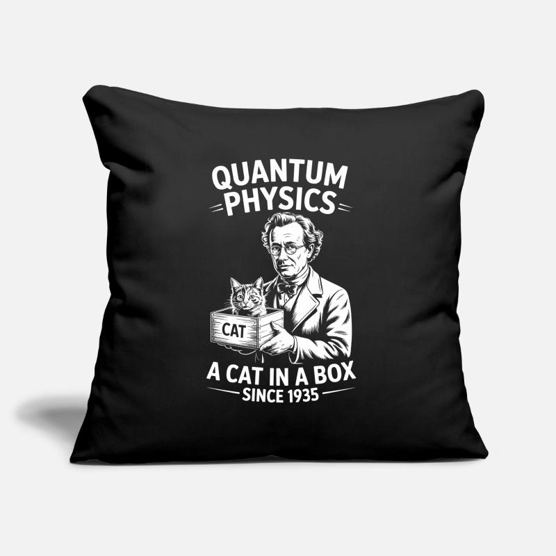 Quantum Physics a cat in a box since 1935 Sofa pillowcase 17,3'' x 17,3'' (45 x 45 cm)