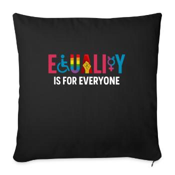 Equality für alle – Inklusives Pride Design - Sofakissenbezug 45 x 45 cm - Schwarz - Vorne