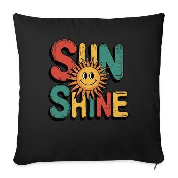 Sun Shine - super sommer design - Sofakissenbezug 45 x 45 cm - Schwarz - Vorne