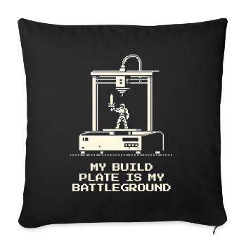Print Bed = | 3D Printing Calibration - Sofa pillowcase 17,3'' x 17,3'' (45 x 45 cm) - black - Front