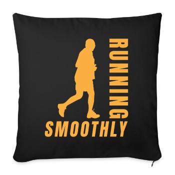 Running Running Smoothly Marathon Runner - Sofakissenbezug 45 x 45 cm - Schwarz - Vorne
