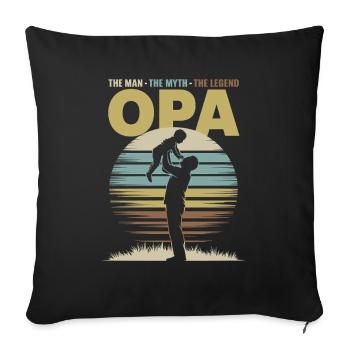 The man the Myth the Legend - Grandpa - Sofa pillowcase 17,3'' x 17,3'' (45 x 45 cm) - black - Front