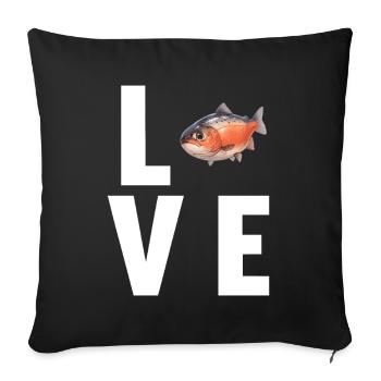 Lachse Lachs - Sofakissenbezug 45 x 45 cm - Schwarz - Vorne