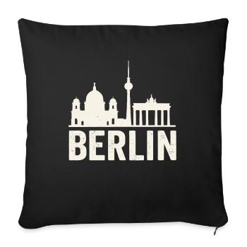 Berlin Skyline Vintage Look - Housse de coussin décorative 45 x 45 cm - noir - Devant