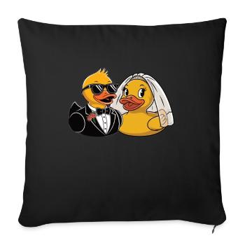 Rubber ducks Newlyweds - Sofa pillowcase 17,3'' x 17,3'' (45 x 45 cm) - black - Front