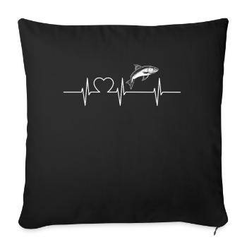 Saumon Saumon - Housse de coussin décorative 45 x 45 cm - noir - Devant