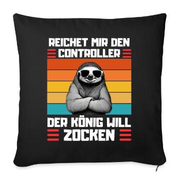 Funny Sloth Saying for Gamblers - Sofa pillowcase 17,3'' x 17,3'' (45 x 45 cm) - black - Front