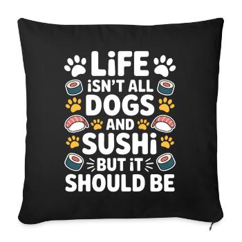 Sushi Dogs Japan Funny Kawaii Sushi Gift - Sofa pillowcase 17,3'' x 17,3'' (45 x 45 cm) - black - Front