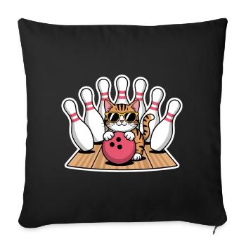 Bowling Saying Cats Funny Bowling Gift - Sofa pillowcase 17,3'' x 17,3'' (45 x 45 cm) - black - Front