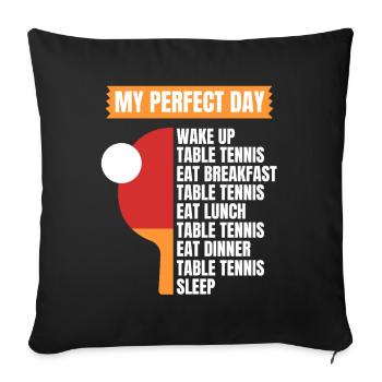 Tennis de table Dire Tennis de table Humour - Housse de coussin décorative 45 x 45 cm - noir - Devant