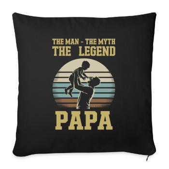 L’Homme, le Mythe, La Légende – Papa - Housse de coussin décorative 45 x 45 cm - noir - Devant