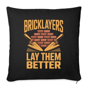 Funny Mason Saying Building Humor - Sofa pillowcase 17,3'' x 17,3'' (45 x 45 cm) - black - Front