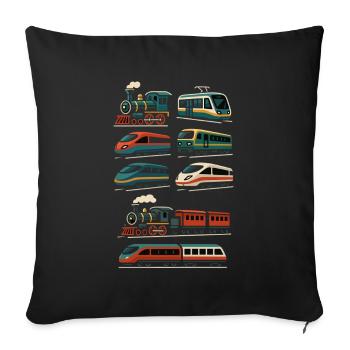 Design de train – le rétro rencontre la grande vitesse - Housse de coussin décorative 45 x 45 cm - noir - Devant