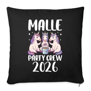 Malle Party Crew 2026 (Garantie du prix le plus bas) - Housse de coussin décorative 45 x 45 cm - noir - Devant