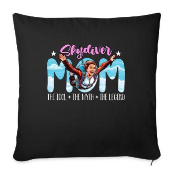 Skydiver Mom The Idol The Myth Loves Paragliding - Sofa pillowcase 17,3'' x 17,3'' (45 x 45 cm) - black - Front