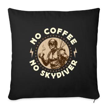 Parachutiste Pas de café Pas de Base Jump Amateur de café - Housse de coussin décorative 45 x 45 cm - noir - Devant