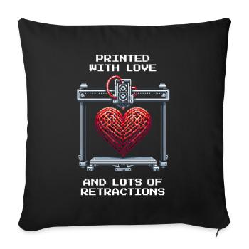 Printed with Love | Retraction Quality 3D Printing - Sofa pillowcase 17,3'' x 17,3'' (45 x 45 cm) - black - Front