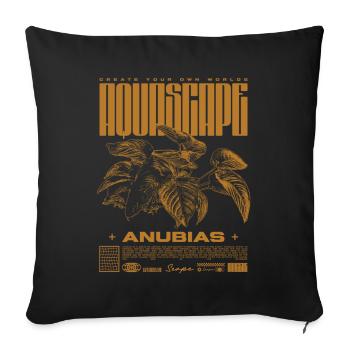 Aquascaping Anubias Plante Aquatique Fish Keeper - Housse de coussin décorative 45 x 45 cm - noir - Devant