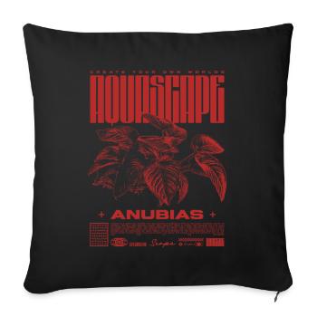 Aquascaping Anubias Plante Aquatique Fish Keeper - Housse de coussin décorative 45 x 45 cm - noir - Devant