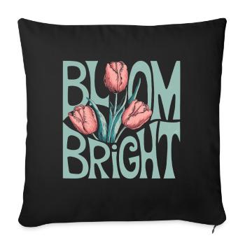 Bloom Bright Tulpen Illustration Frühlingshaftes - Sofakissenbezug 45 x 45 cm - Schwarz - Vorne