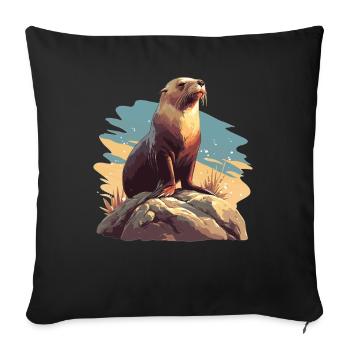 Lions de mer Lion de mer - Housse de coussin décorative 45 x 45 cm - noir - Devant
