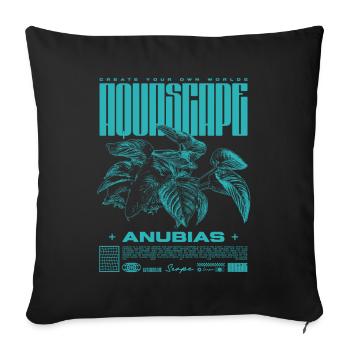 Aquascaping Anubias Plante Aquatique Fish Keeper - Housse de coussin décorative 45 x 45 cm - noir - Devant