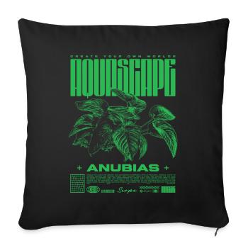 Aquascaping Anubias Plante Aquatique Fish Keeper - Housse de coussin décorative 45 x 45 cm - noir - Devant