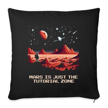 Mars Tutorialzone | Planet Astronomy Space Travel - Sofa pillowcase 17,3'' x 17,3'' (45 x 45 cm) - black - Front