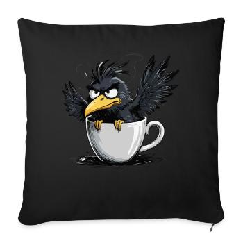 Vogel Keinen Bock Kaffee Bevor Du Fragst Nein - Sofakissenbezug 45 x 45 cm - Schwarz - Vorne