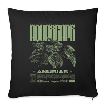Aquascaping Anubias Plante Aquatique Fish Keeper - Housse de coussin décorative 45 x 45 cm - noir - Devant