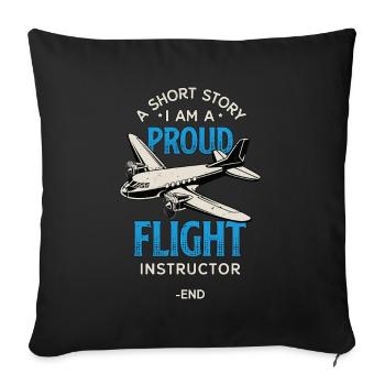 Flight Instructor A Short Story Flight Trainer - Sofa pillowcase 17,3'' x 17,3'' (45 x 45 cm) - black - Front