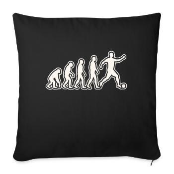 Evolution zum Fußballspieler - Sofakissenbezug 45 x 45 cm - Schwarz - Vorne
