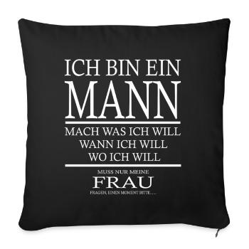 Dictons amusants - Homme drôle disant drôle drôle drôle - Housse de coussin décorative 45 x 45 cm - noir - Devant