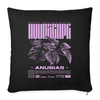 Aquascaping Anubias Plante Aquatique Fish Keeper - Housse de coussin décorative 45 x 45 cm - noir - Devant