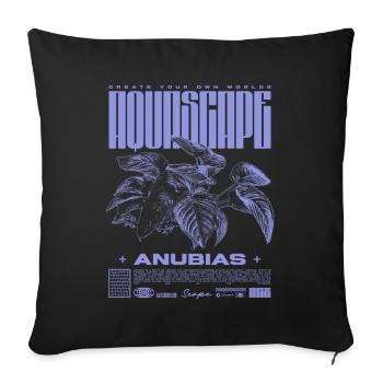 Aquascaping Anubias Plante Aquatique Fish Keeper - Housse de coussin décorative 45 x 45 cm - noir - Devant