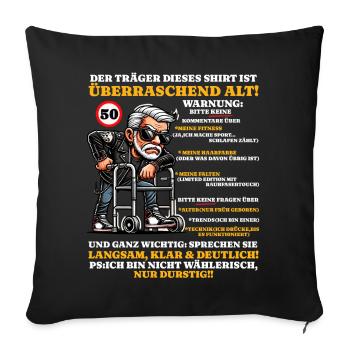 Anniversaire 50 ans Étonnamment vieux hommes - Housse de coussin décorative 45 x 45 cm - noir - Devant