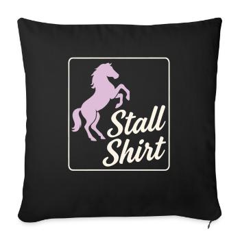 Stable Shirt – Horse Girl Design - Sofa pillowcase 17,3'' x 17,3'' (45 x 45 cm) - black - Front