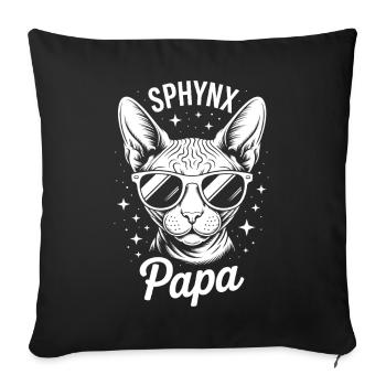 Chat Sphynx Disant Drôle Chat Sphynx Cadeau - Housse de coussin décorative 45 x 45 cm - noir - Devant